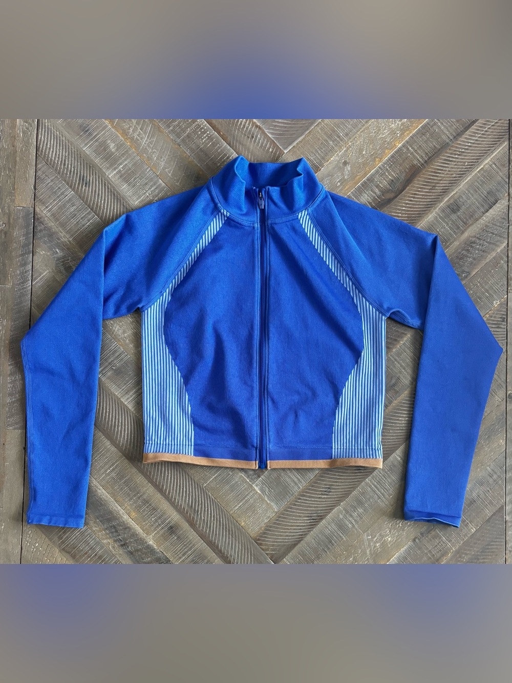 Fabletics Royal Blue Zip-Up Athletic Jacket Size M Crop